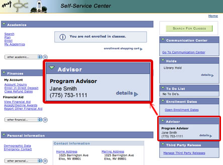 Screenshot of Student Center... Screenshot of Student Center