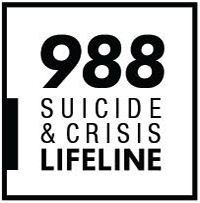 988 Suicide and Crisis Lifeline in English. 988 Suicide and Crisis Lifeline graphic with English text.